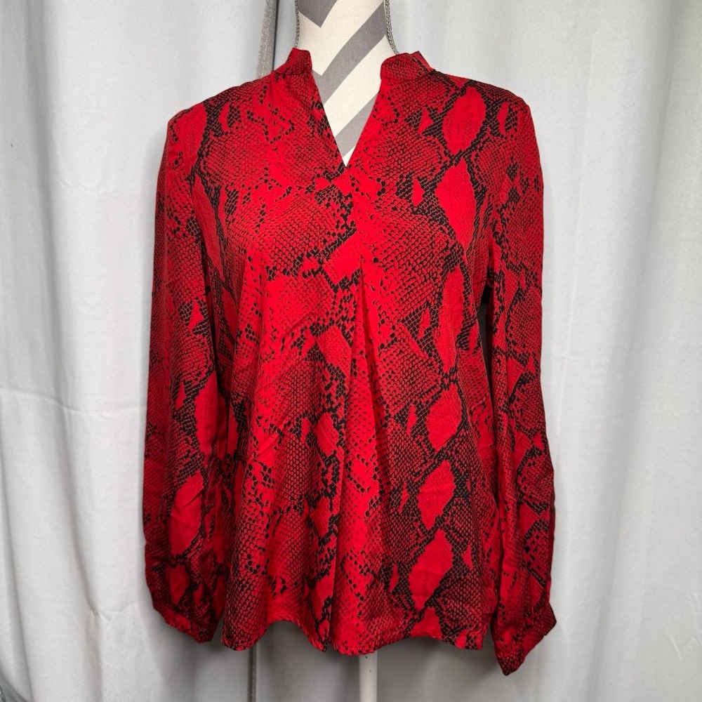 SHEIN Women's Blouse red snakeskin